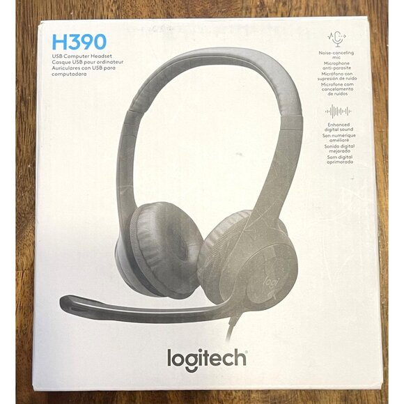 Logitech Computer Headset H390 USB Noise Canceling Mic & Enhanced Digital Sound - Picture 2 of 16